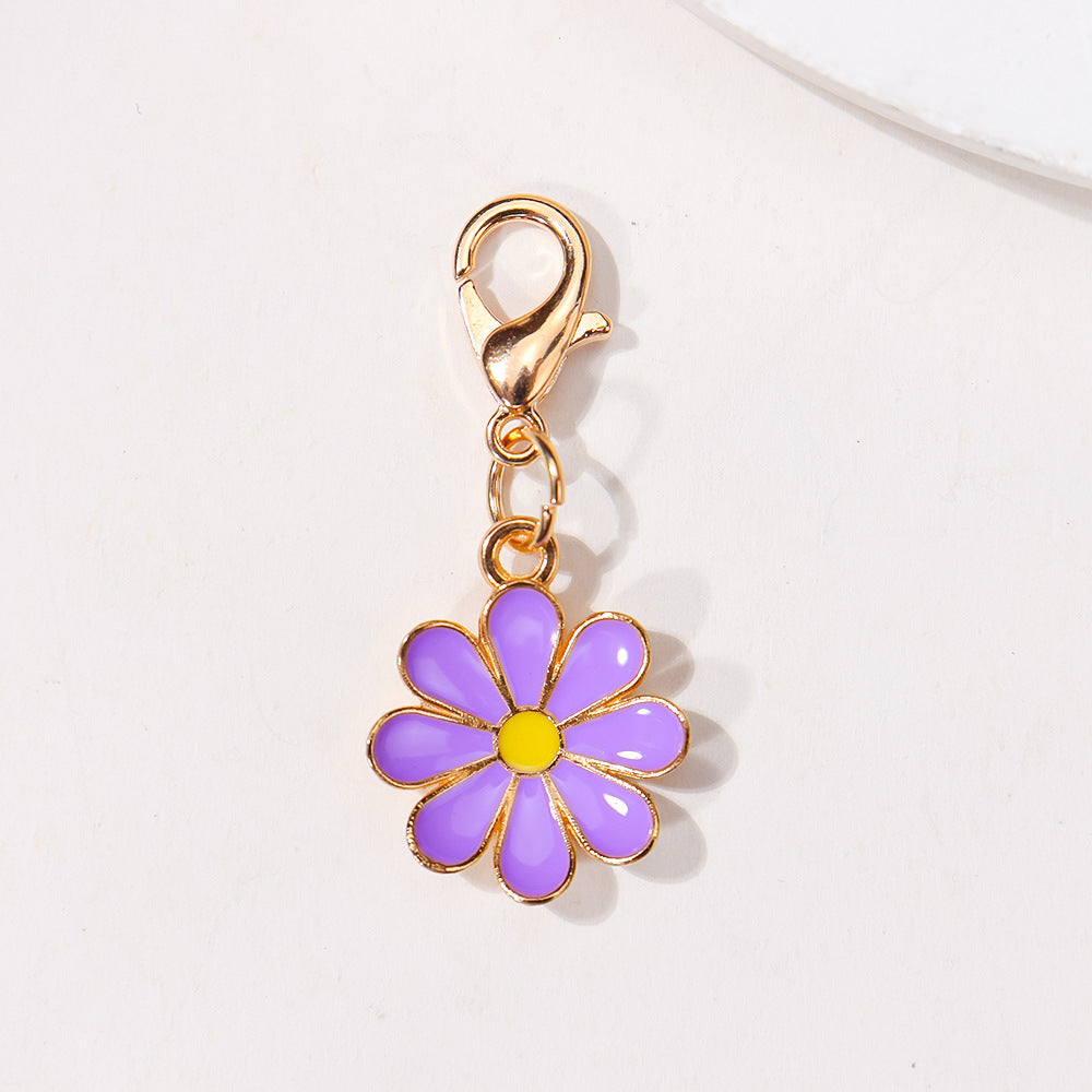 Wholesale 10pcs/pack Alloy Oil Drop  Flower Pendant DIY Universal Buckle Pendant Necklace Earrings Keychain Shoe Bag Jewelry Pendant