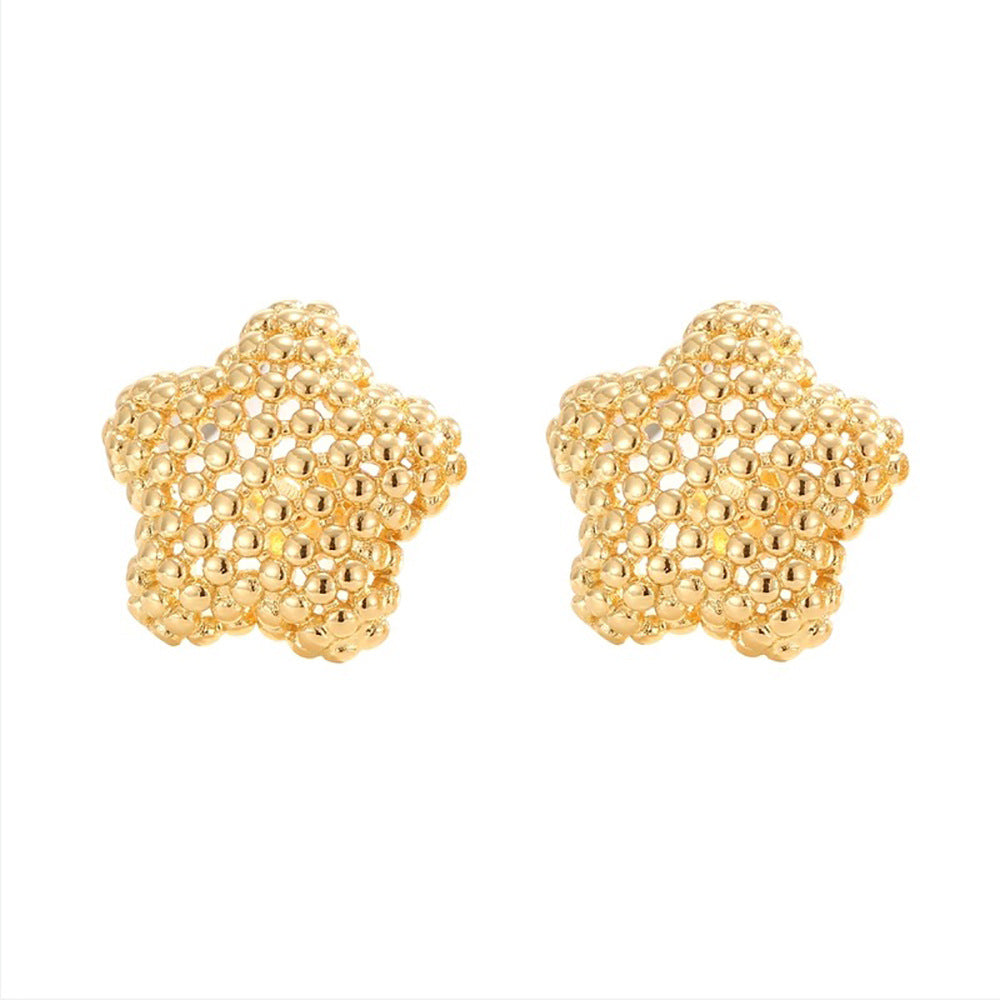 Wholesale  hollow five-pointed star earrings retro earrings