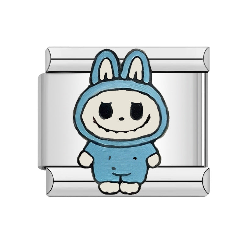 Bracelet de charme italien en gros 9 mm DIY Splicing Cartoon Bracelet composable en acier inoxydable mignon