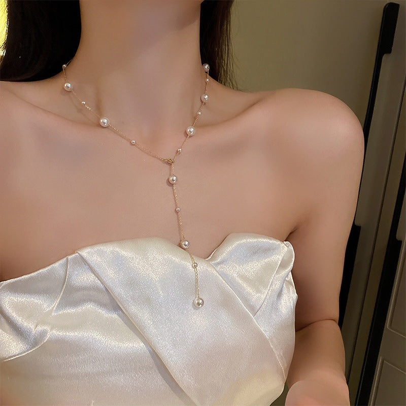 Wholesale Lace Collar Rhinestone Pearl Necklace