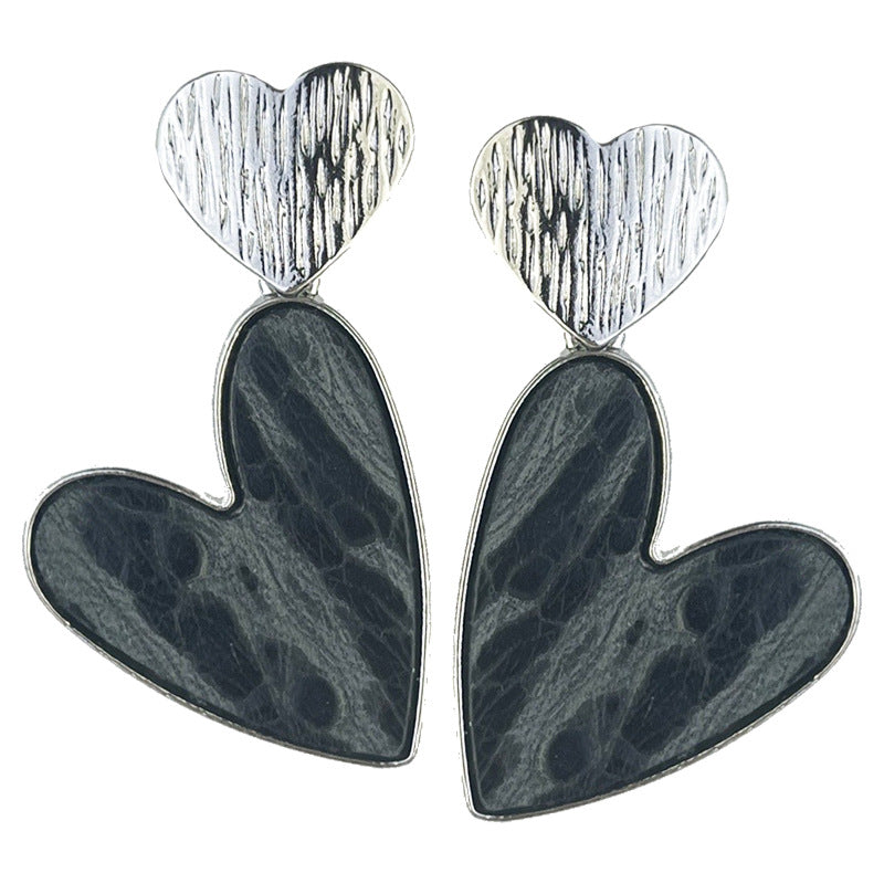 Wholesale 2 Pairs/pack Western Style Metal Double Heart Earrings Aztec Alloy Earrings ACC-ES-HY158