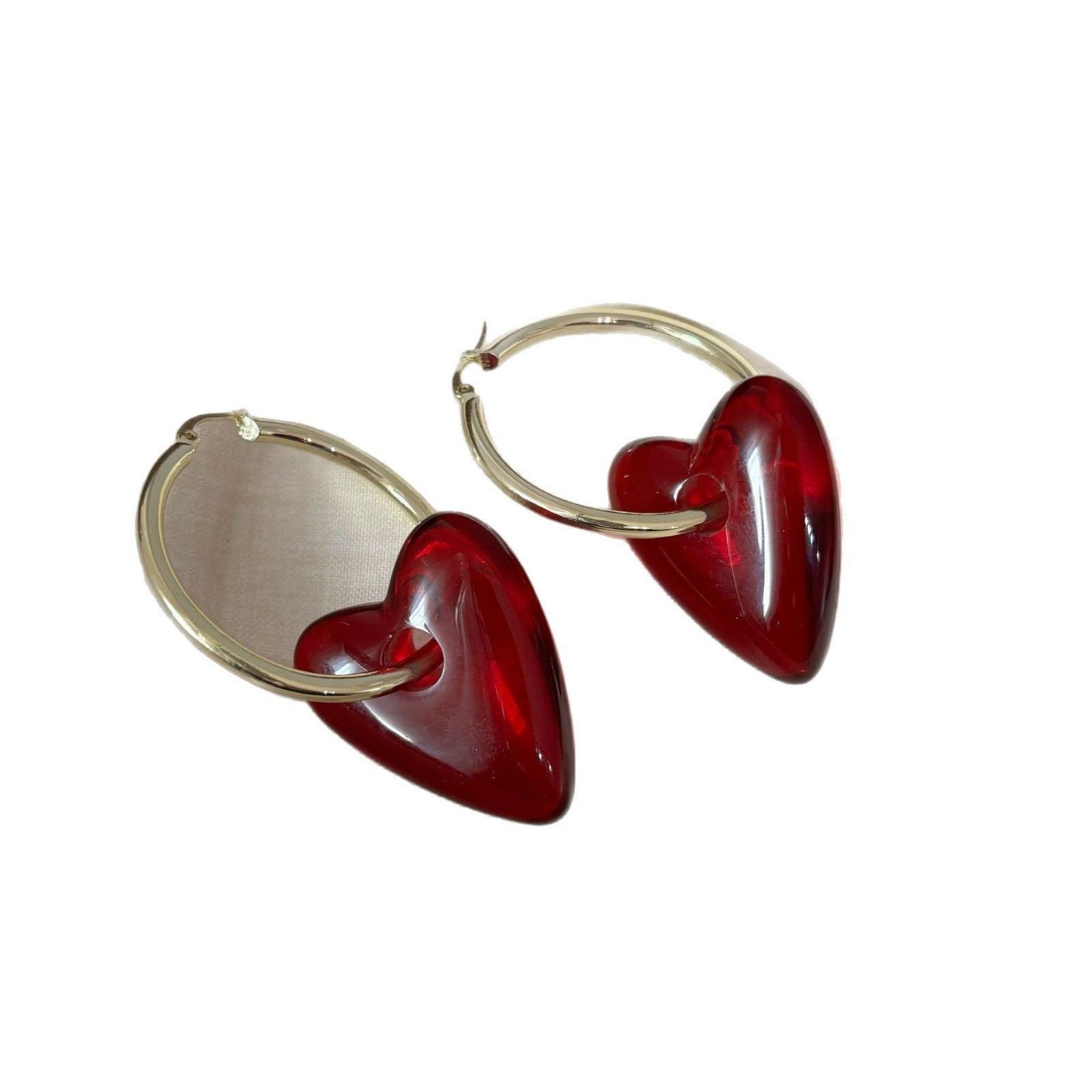 Wholesale  Red Love Earrings  Light Luxury Ear Buckle Ear Jewelry