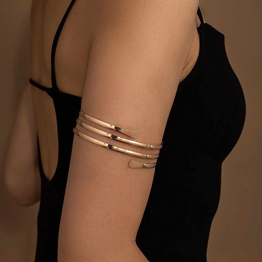 Wholesale Trendy Alloy Women' s Arm Cuff Bracelet Adjustable Geometric Design Jewelry Accessory for Everyday Wear Boutique Resale