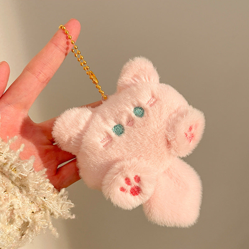Wholesale Short Plush Cat Keychain DIY Handmade Bag Charm Women S Gift Decorative Boutique Resale