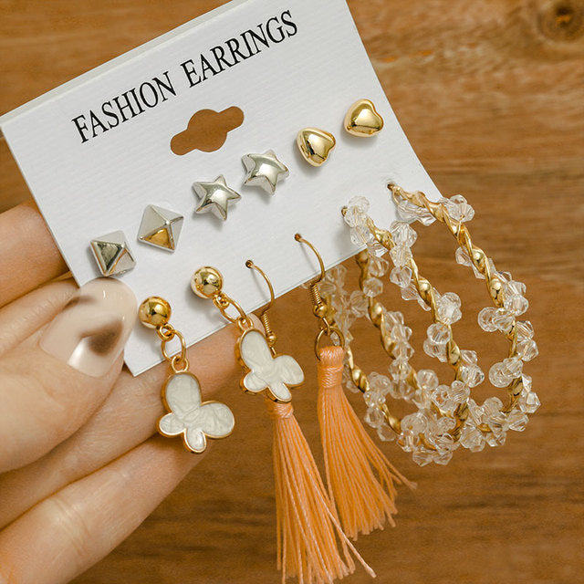 Wholesale Vintage Gold Geometric Women's Earring Set