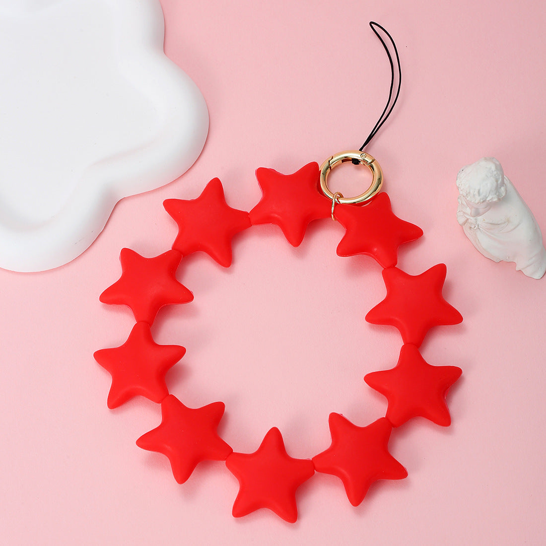 Wholesale Colorful Silicone Star Cute Wristlet Keychain