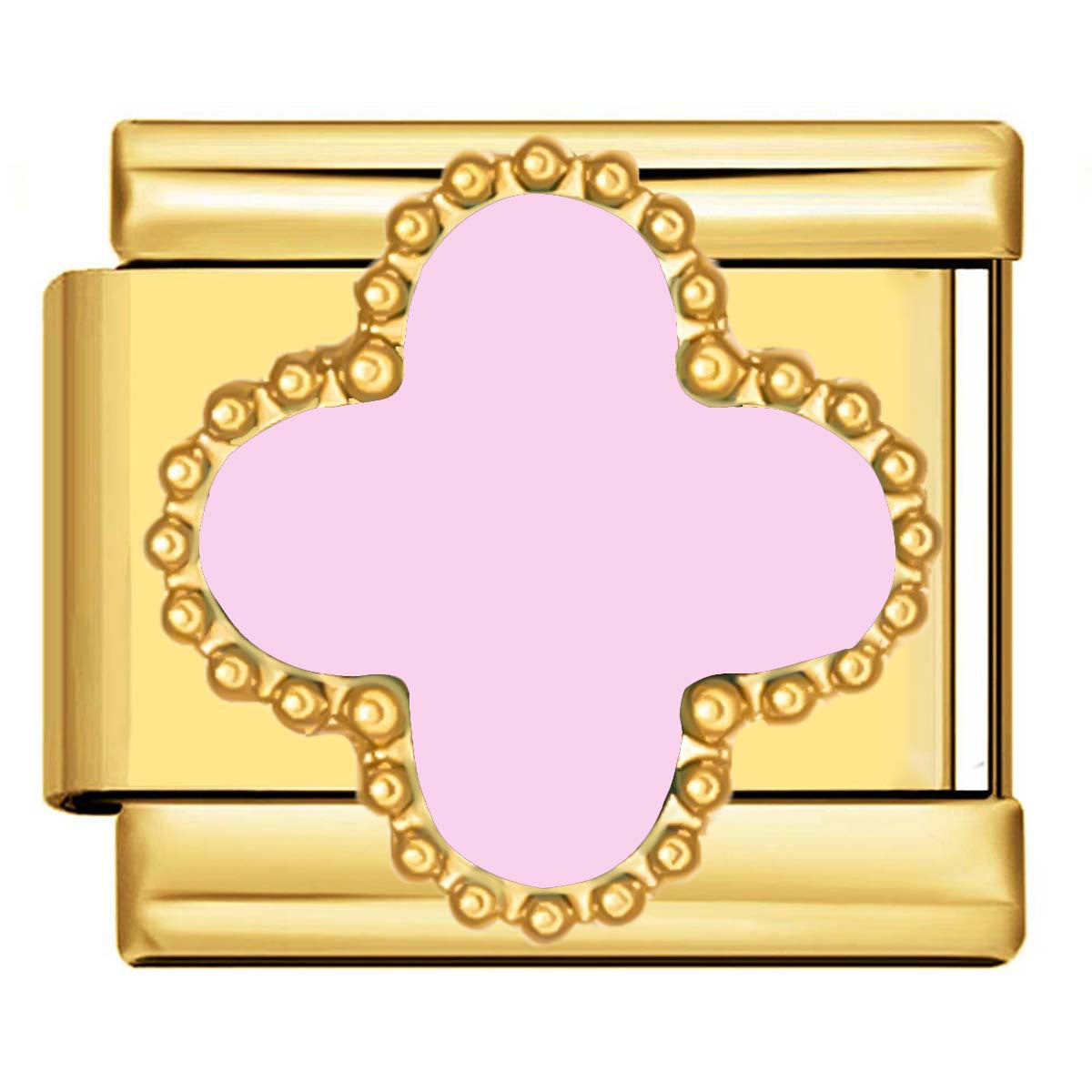 Wholesale Italian Charm Four-leaf Clover Titanium Steel  Matching ing DIY Charms