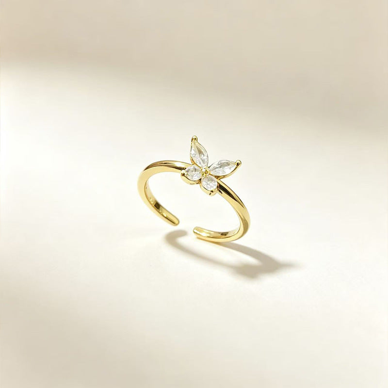 Wholesale Geometric Open Ring with CZ Stones,  Fashion Accessory for Women,  Boutique Resale