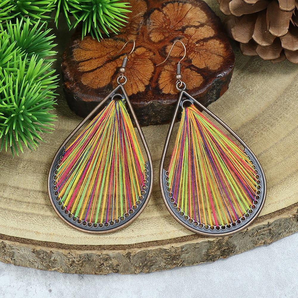 Wholesale Alloy Ethnic Vintage Tassel Drop Earrings - Trendy Everyday Jewelry Accessory