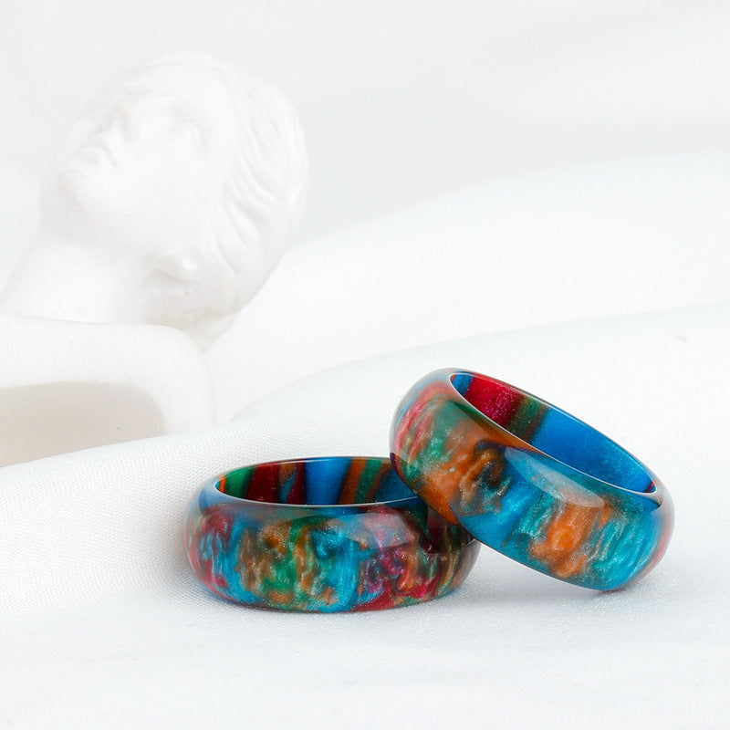 Wholesale Geometric colorful rainbow Resin &  Acrylic Rings