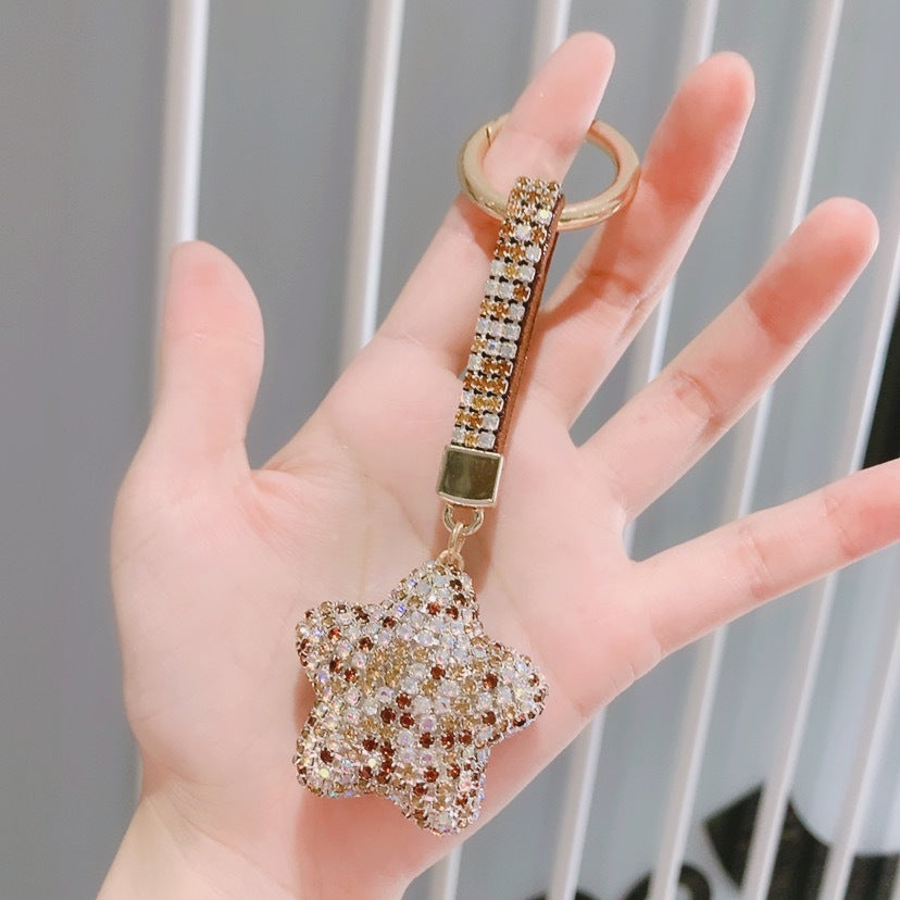 Wholesale Rhinestone Five-pointed Star Alloy Keychain Lanyard Keychain ACC-KC-ShuoT021
