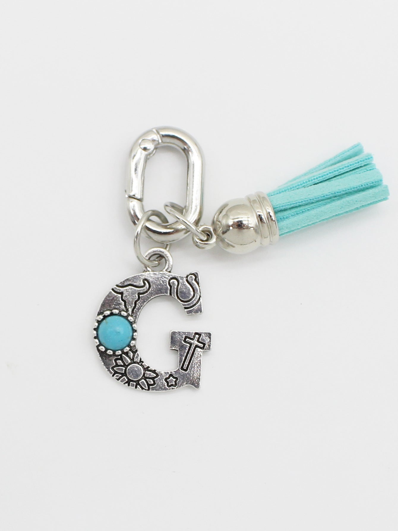 Wholesale New Ethnic Style Turquoise 26-Letter Tassel Shoe Bag Pendant Jewelry