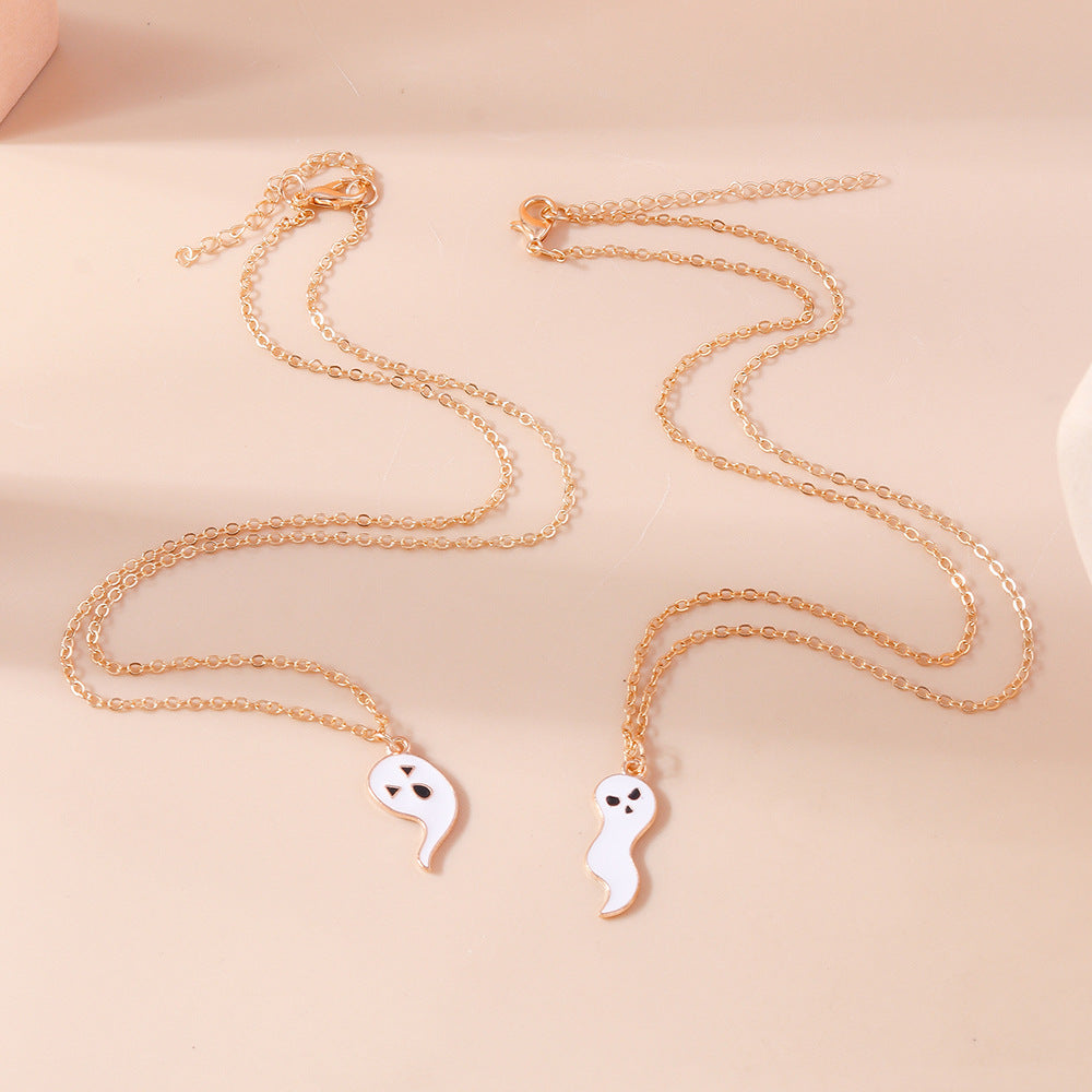 Wholesale Halloween Ghost Clavicle Chain Cartoon Cute Ghost Necklace