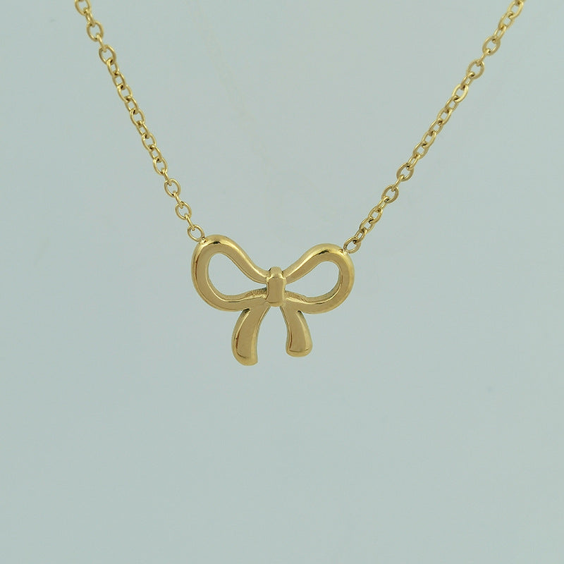Wholesale Bow Titanium Steel Necklaces ACC-NE-GuDi016