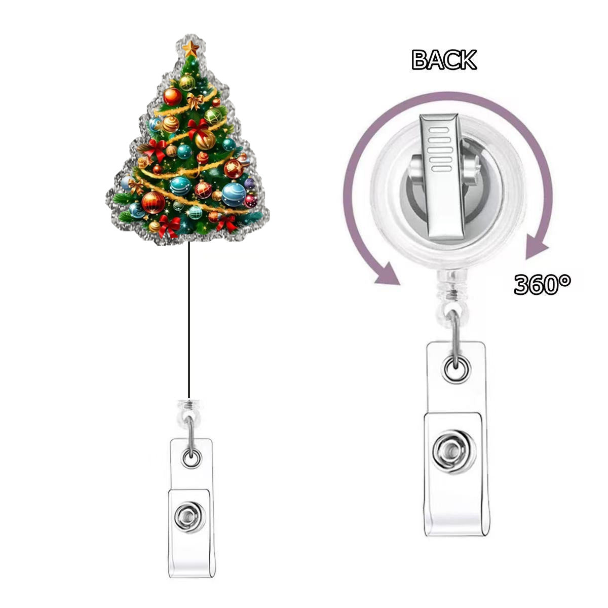 Wholesale acrylic Christmas office staff name tag retractable badge