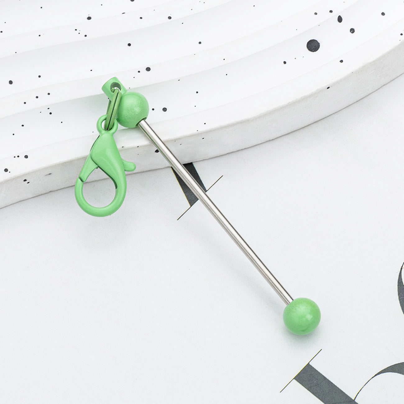 Wholesale Mini beaded candy-colored metal keychain