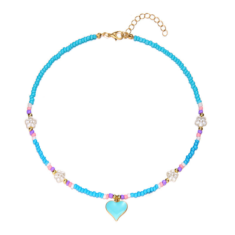 Wholesale  handmade jewelry  flower rice bead necklace