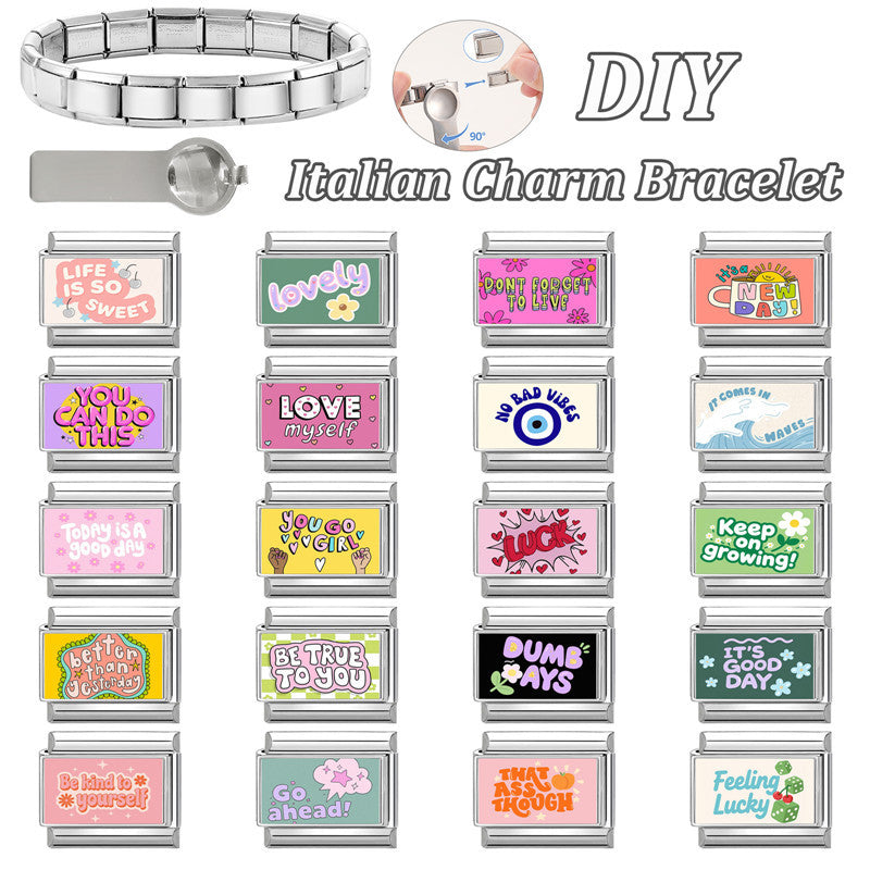 Wholesale Italian Charm Bracelet 9mm DIY Splicing Cute Creative Stainless Steel Composable Bracelet