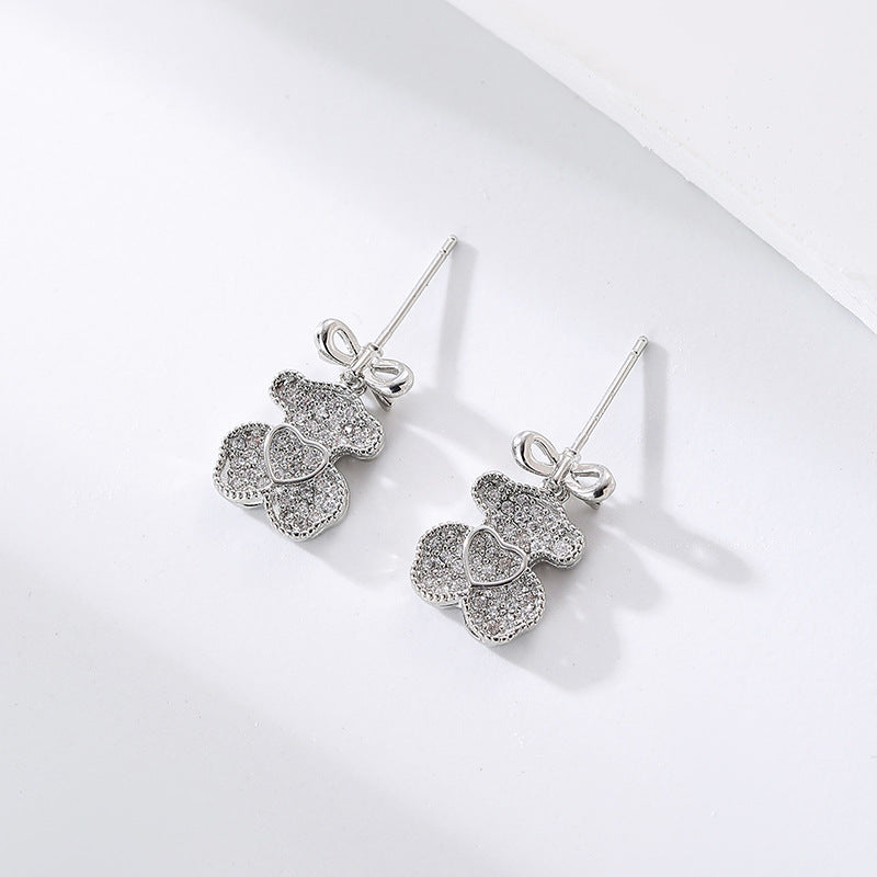 Wholesale cute earrings copper plated real gold earrings