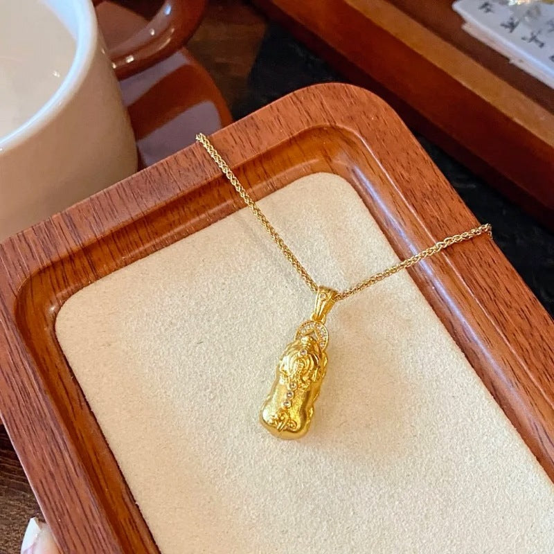 Wholesale Pixiu Diamond Pestle Gold Diamond Cross Pendant Lucky Necklaces