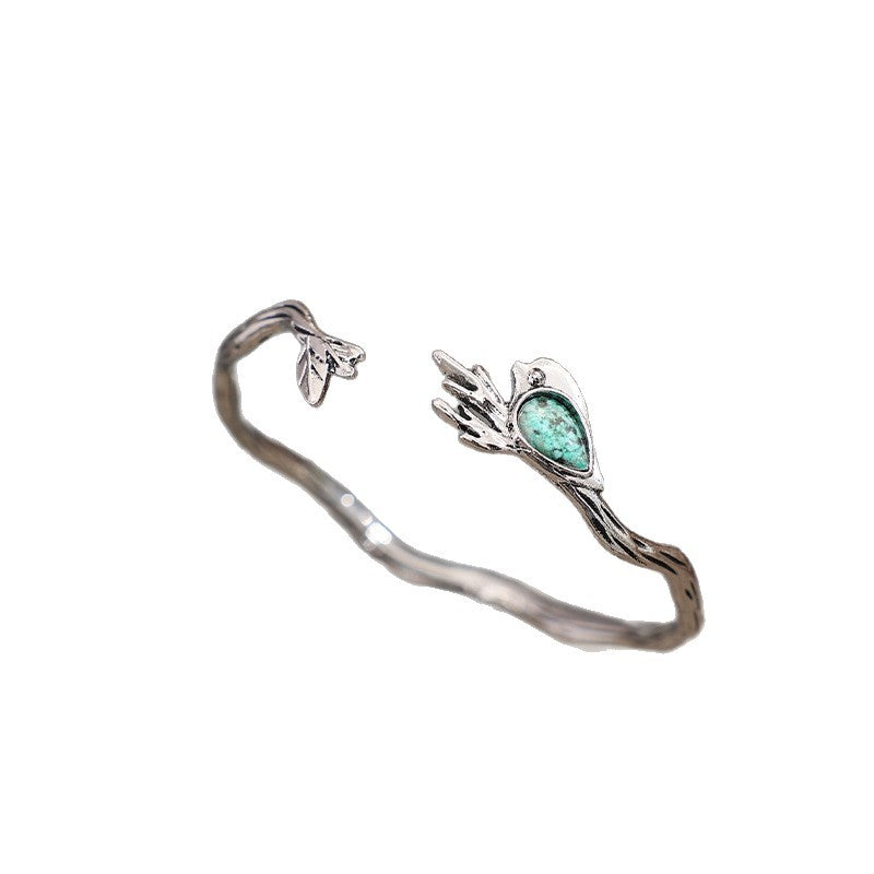 Wholesale Electroplated Alloy Open Bangle Bracelet With French Bird Design Minimalist Chic Everyday Jewelry Gift