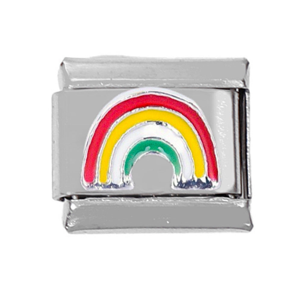 Wholesale 5pcs Italian Charm Bracelet 9mm DIY Splicing Snowflake Rainbow Star Moon Stainless Steel Composable Bracelet