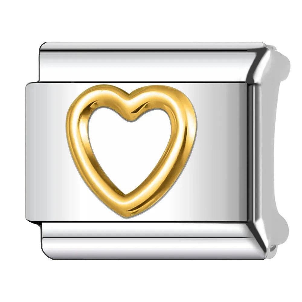 Wholesale  Italian Charm Bracelet 9mm DIY  five-pointed star   Creative Stainless Steel Composable Bracelet