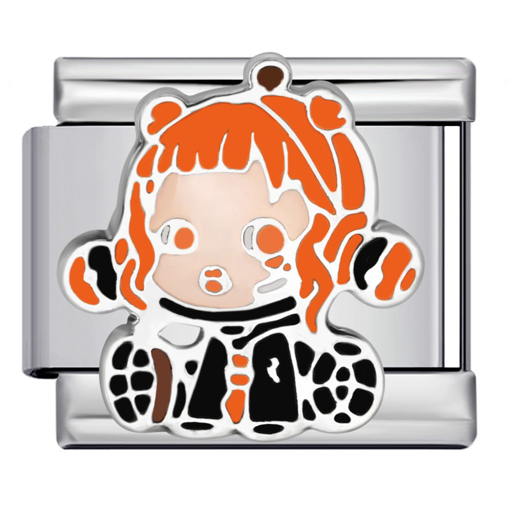 Pulsera de encanto italiano de 5 piezas al por mayor de 9 mm empalme de bricolaje lindo pulsera compuesta de acero inoxidable creativo