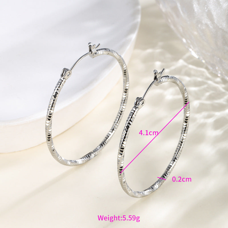 Wholesale Stainless steel heart-shaped large circle earrings