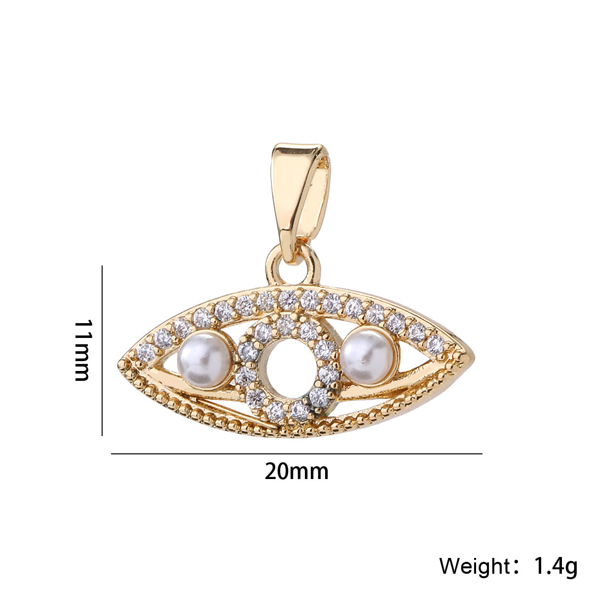 Wholesale Evil Eye Pendant 14K Gold Plated Brass DIY Jewelry Making Fashion Accessory Gift