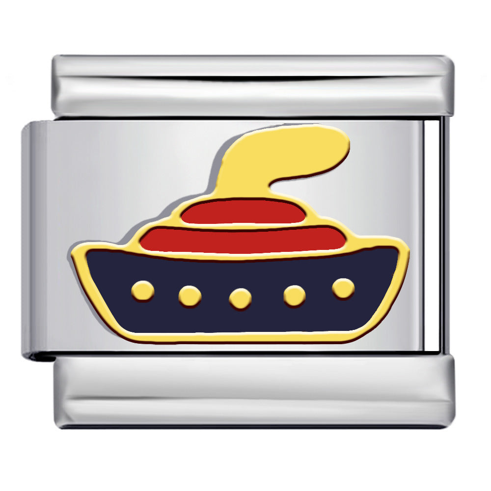 Wholesale Italian Charm Bracelet 9mm DIY Oil-Drip Welded Pattern Creative Stainless Steel Composable Bracelet