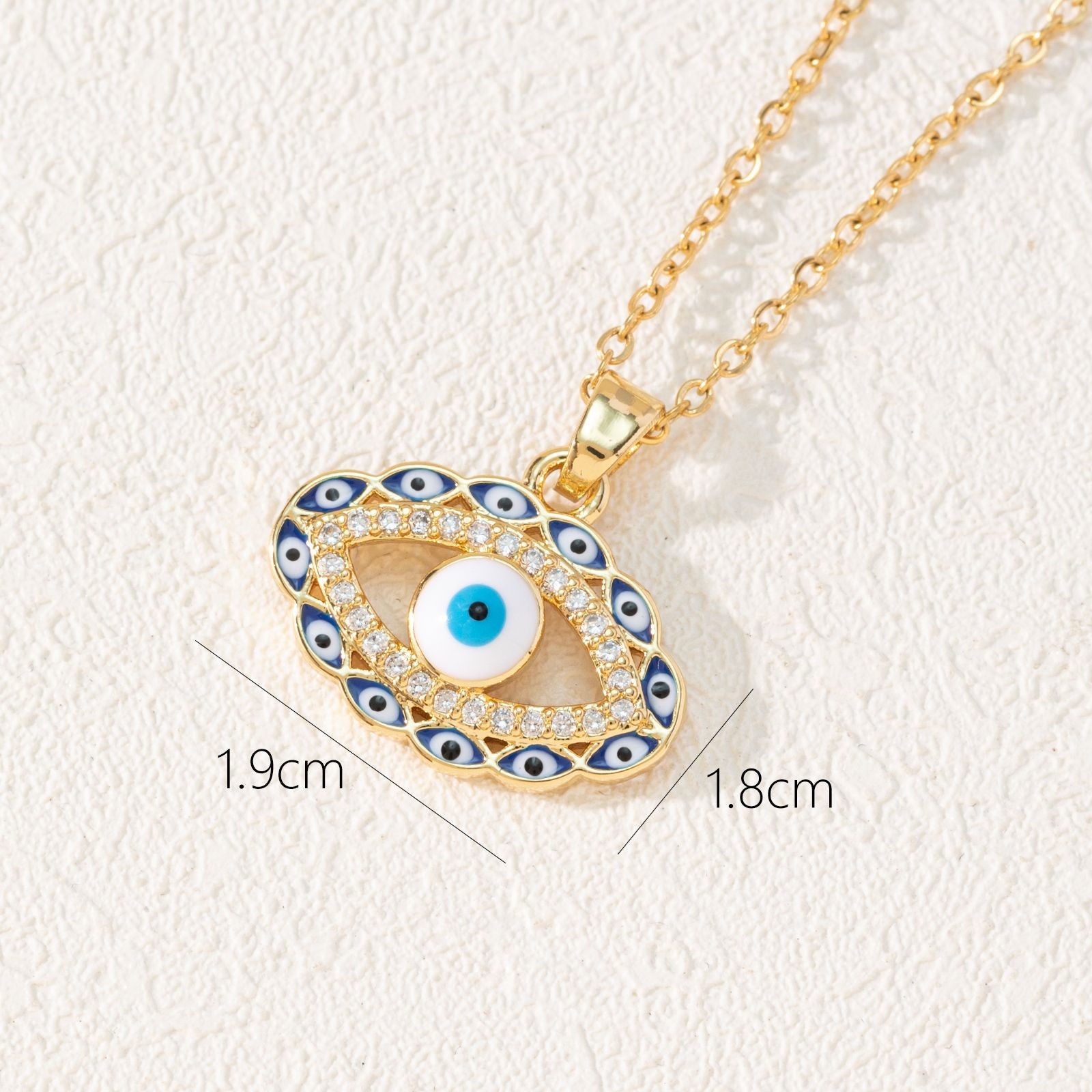 Wholesale Copper Eye Pendant Necklace Bohemian Style Fashion Jewelry Gift