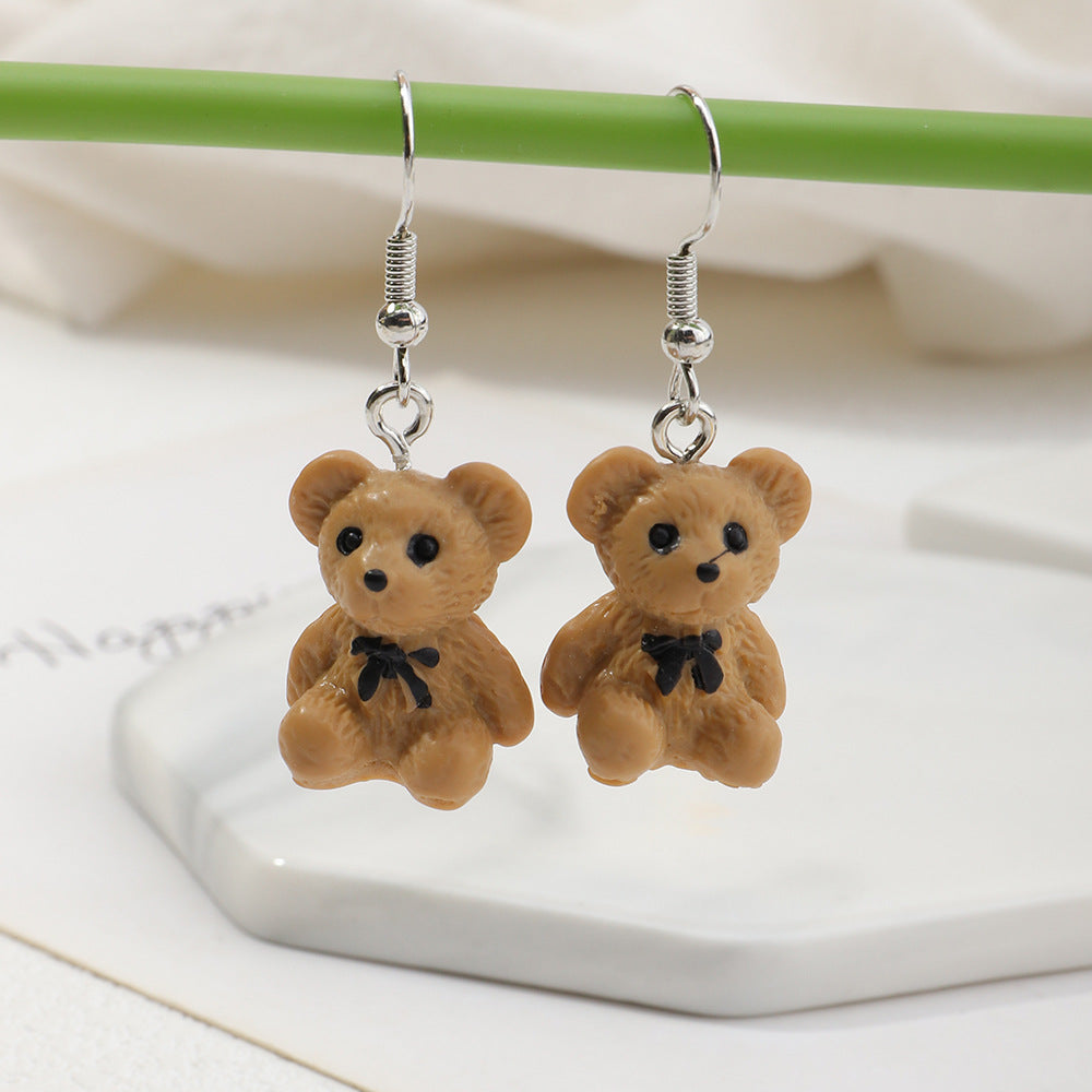 Wholesale 3D cute cartoon duck bear earrings