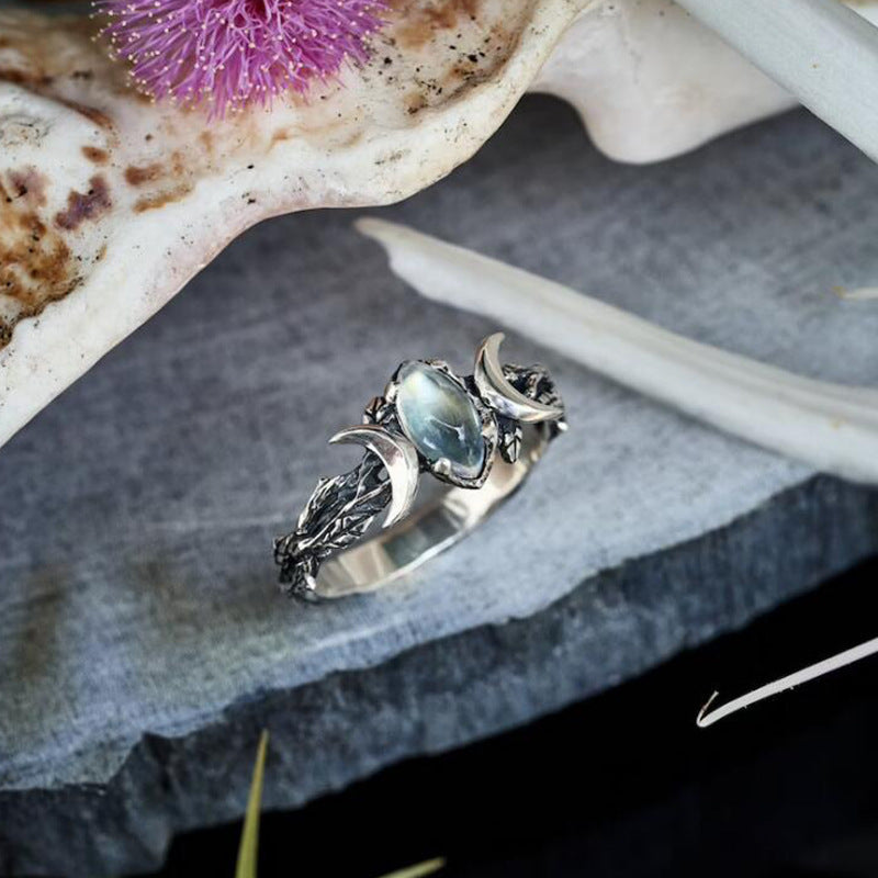 Wholesale Bohemian Moon Moonstone Ring