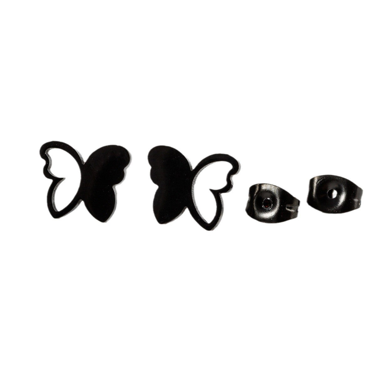 Wholesale Stainless Steel Gold Butterfly Earrings with Ear Cuff French Minimalist Fashion Jewelry Accessory Boutique Gift