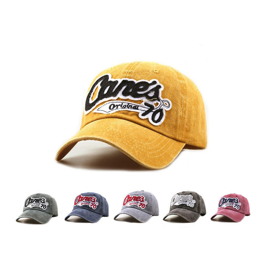 Wholesale Stylish English Letter Baseball Cap Black Dome Short Brim Sun Protection Hat for Outdoor Sports