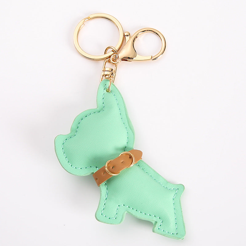 Wholesale Chic Black PU Leather Cartoon Dog Keychain Car Key Accessory Bag Charm Gift