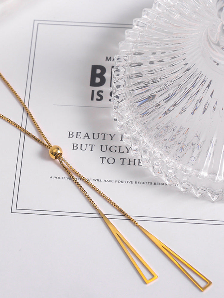 Wholesale sweater chain long necklace  light luxury titanium steel necklaces