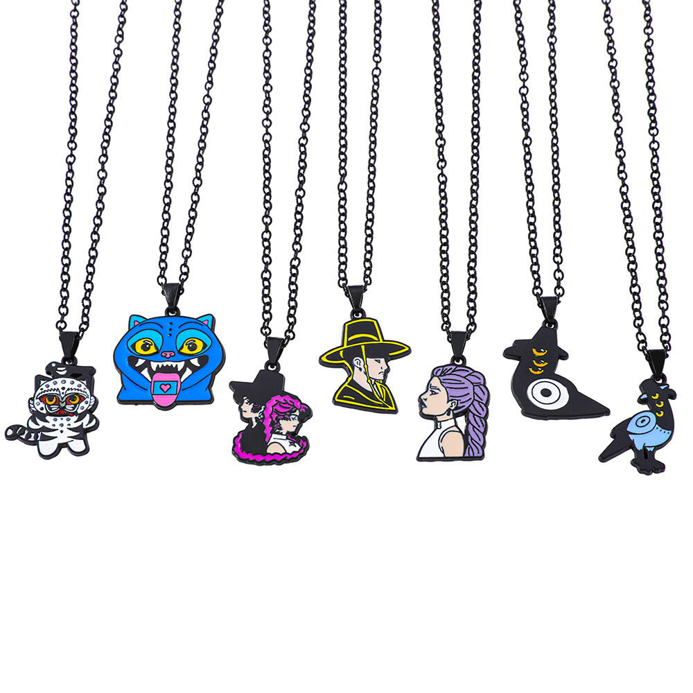 Wholesale K-pop witch hunter group necklace cartoon oil drop pendant