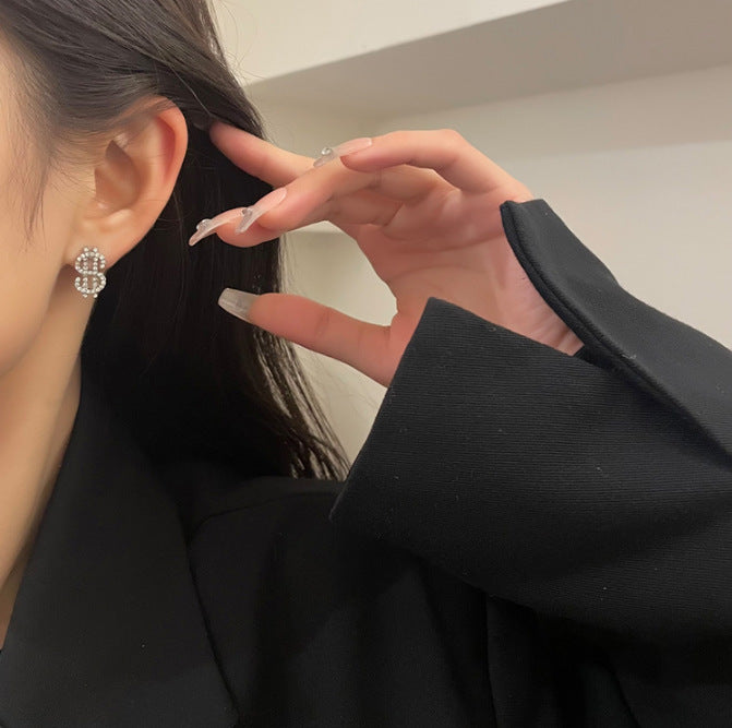 Wholesale Diamond Dollar Sign Earrings