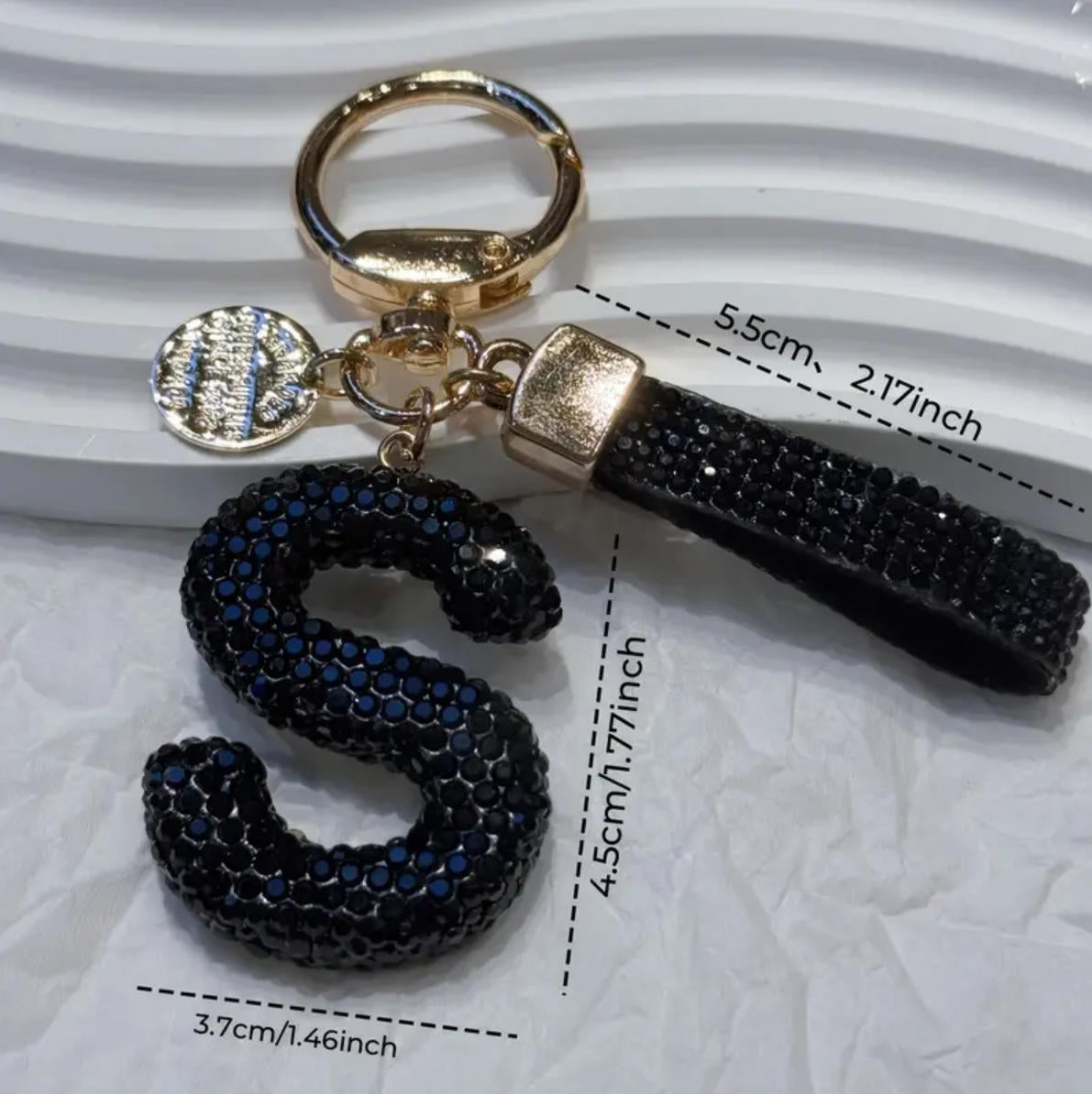 Wholesale Chic Rhinestone Letter Keychain Metal Electroplating Fashion Accessory Bag Charm Car Key
