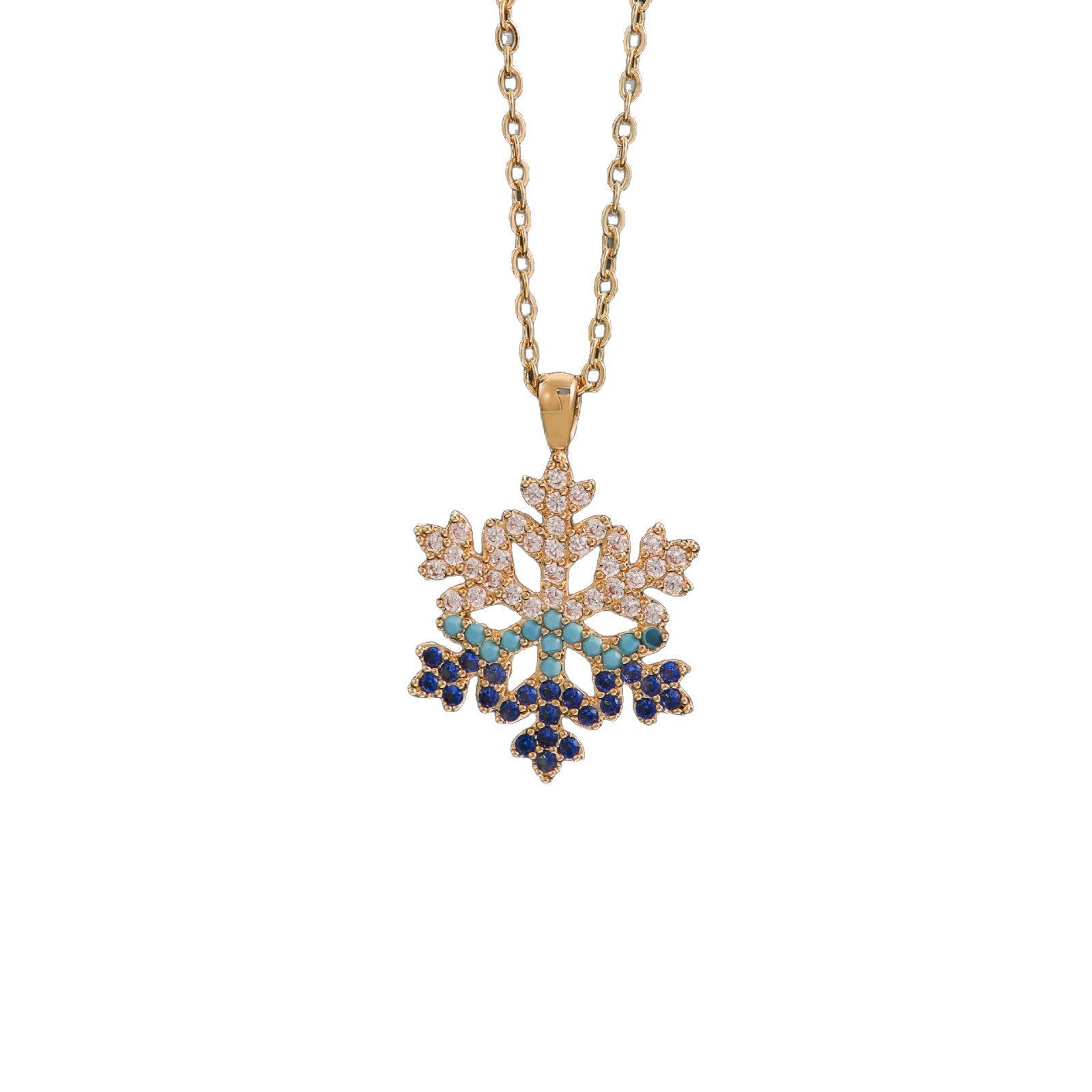 Wholesale Snowflake Zircon Necklace Full Diamond Snowflake Necklace
