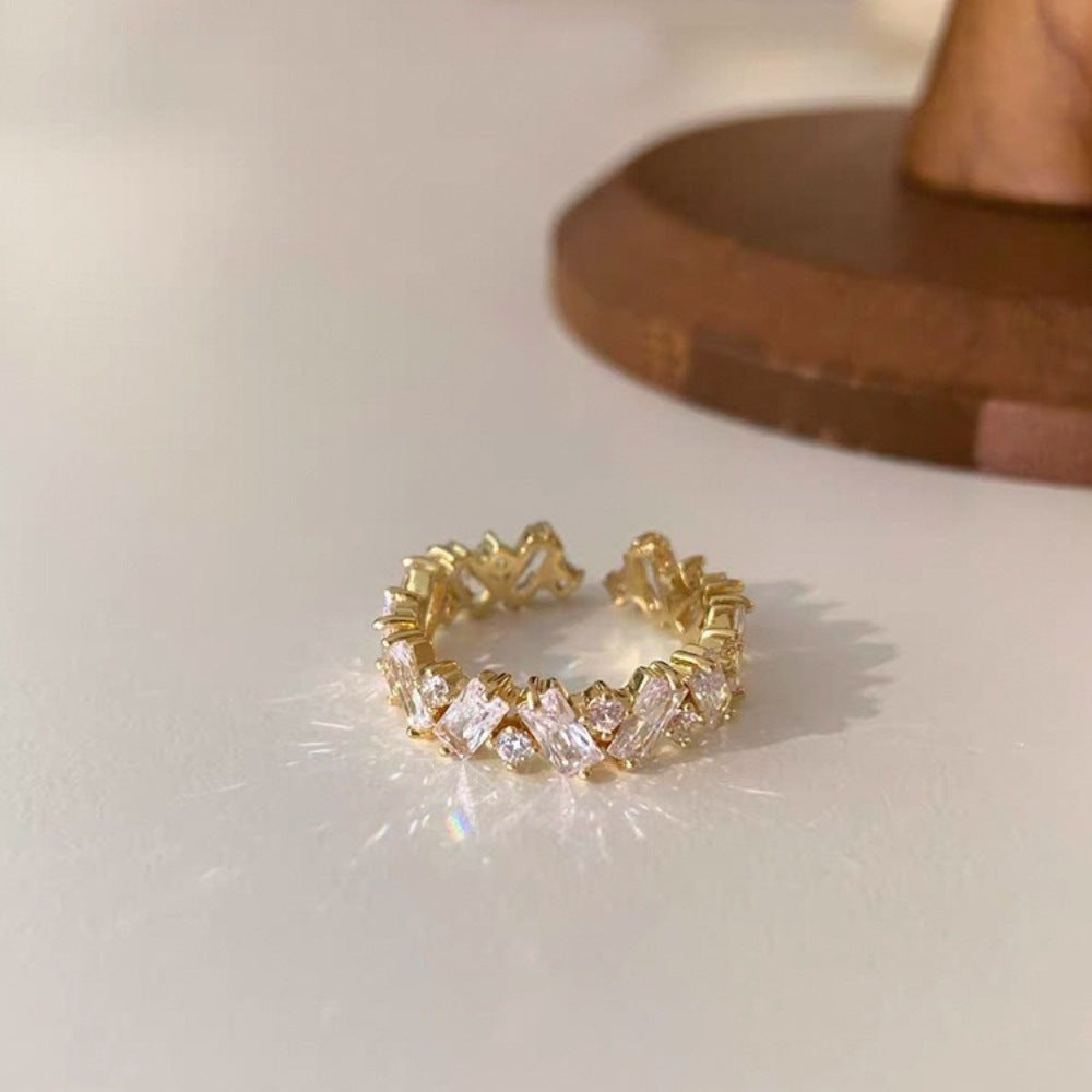 Wholesale Enamel Drip Butterfly Ring Mother-of-pearl Diamond Open Ring ACC-RS-Yues001