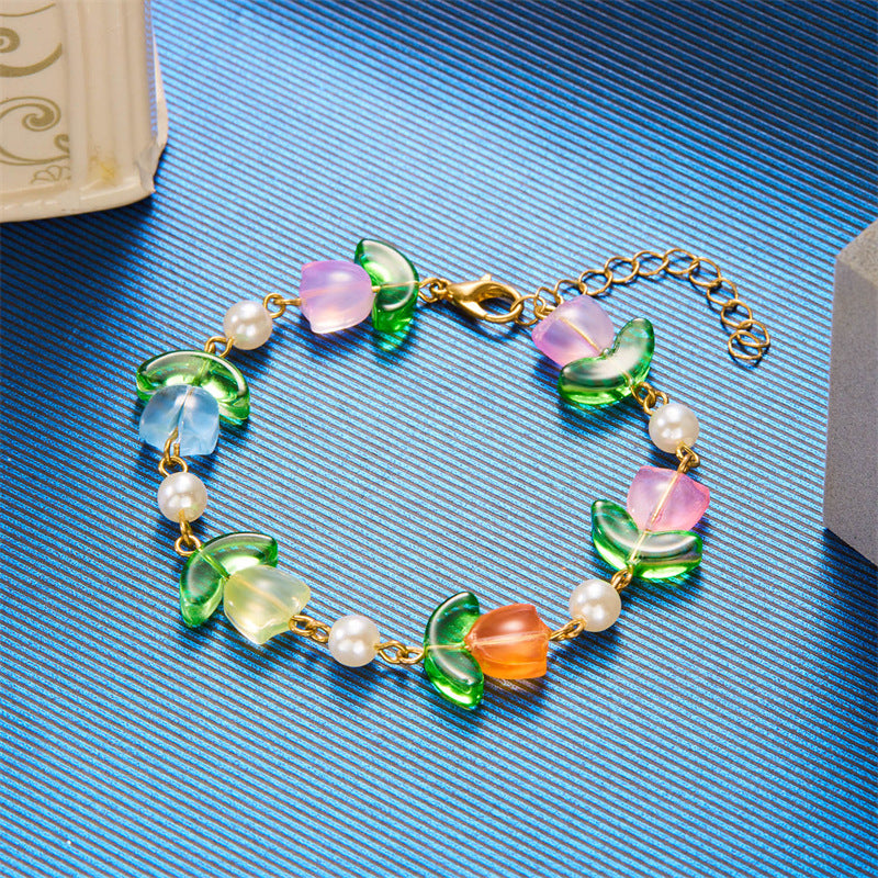 Wholesale Translucent Dopamine Color Tulip Pearl Bracelet ACC-BT-Gangm013