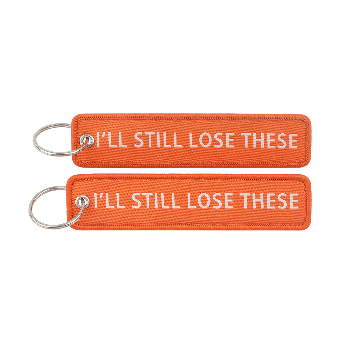 Wholesale famous quotes woven tag English letters keychain