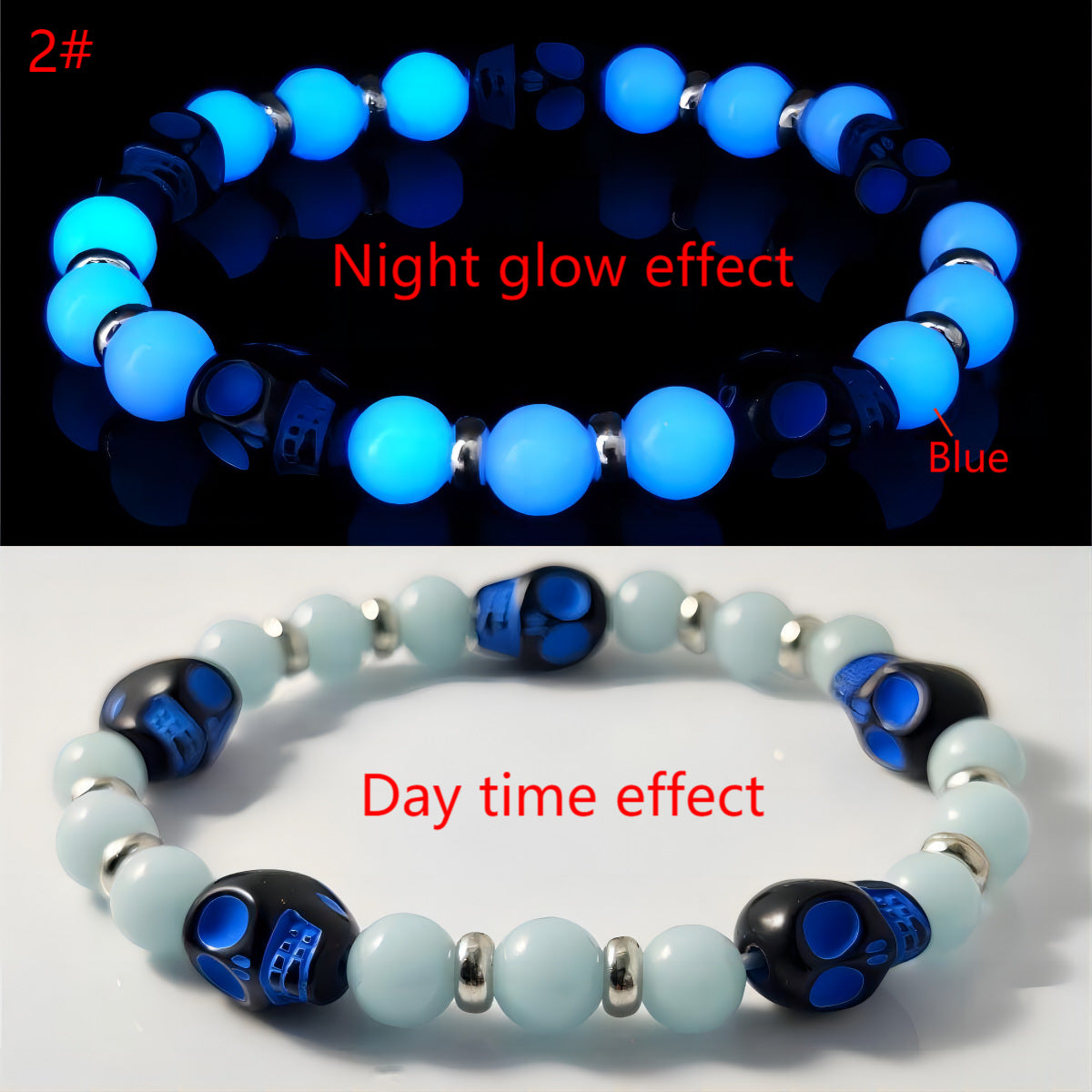 Wholesale   Luminous Skull Bracelet Colorful Ghost  Bracelet