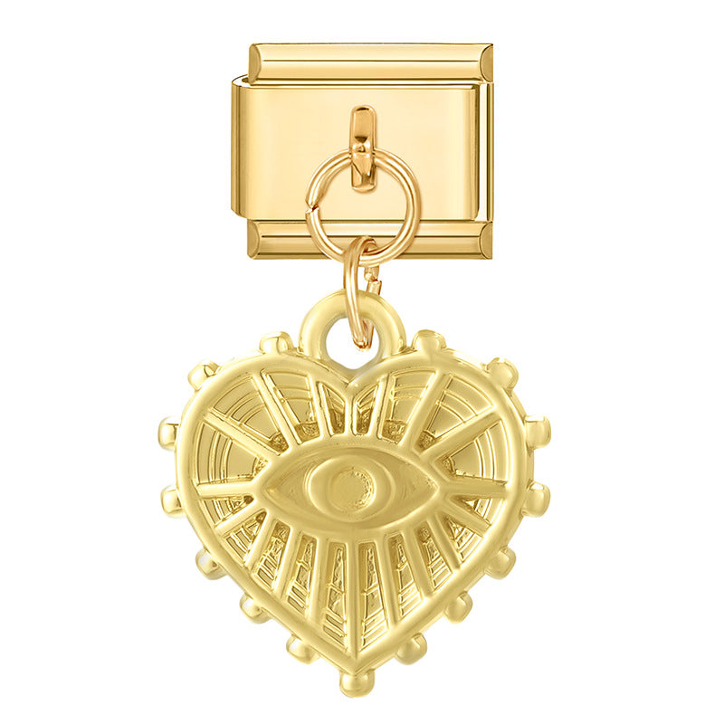 Wholesale Italian Charm Bracelet 9mm DIY Splicing Gold Pendant Stainless Steel Composable Bracelet