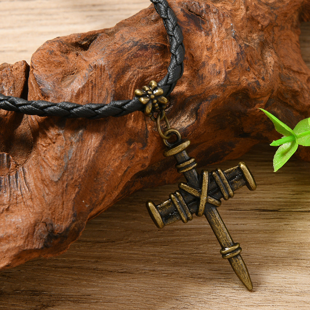 Wholesale Artificial leather woven cross sweater chain