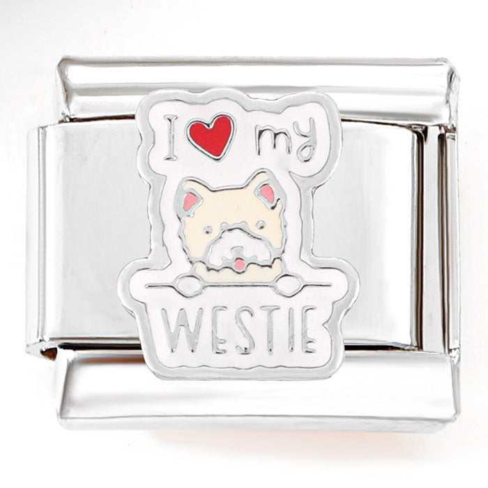 Bracelet de charme italien en gros 9 mm DIY SPLICAGE MIGN DOG BRACILAGE D'ACIER SECTIONNEL