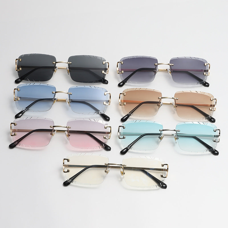 Wholesale Frameless Cut-edge Square Inverted Sunglasses